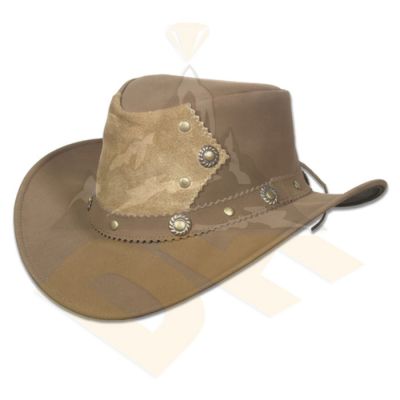 L-Brown Nubic Leather Hat